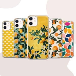 Étui de téléphone orange citron pour iPhone 16 15 14 13 Pro 11 XR SE, Samsung S24 S23 S25 A36 5G A15 S23 FE, Google Pixel 9 Pro 8A 8 7 6