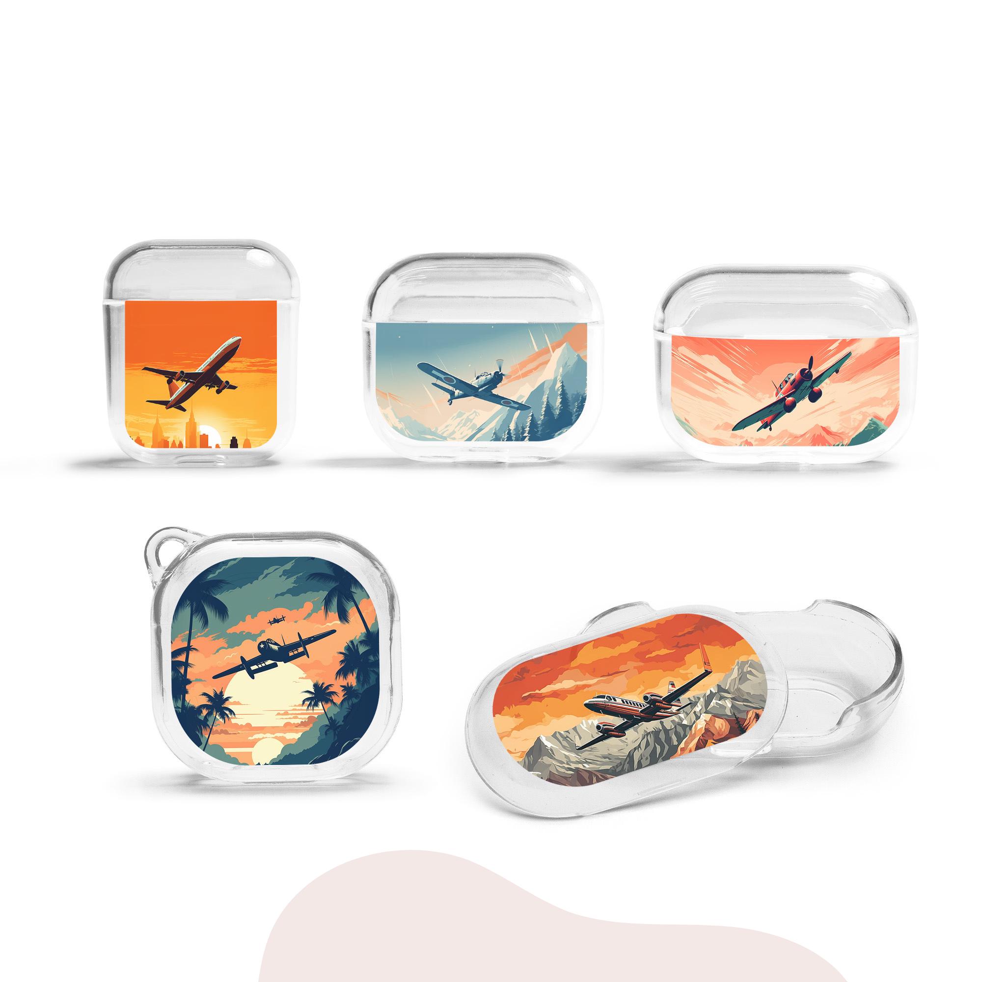 Retro Airplanes Airpods Case Vintage Poster Cover for Airpods Pro 4  3  2  1 Apple Beats Pro  Studio Buds Plus +  Buds 2 Live FE