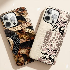 Snakeskin Phone Case for iPhone 18 Pro Max 17 16 15 Samsung S26 S25 Ultra A57 Pixel 11 10 Pro XL Reptile Python Exotic Animal Print