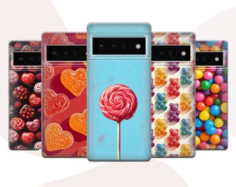 Candy Phone Case Colorful Lollipop Cover for iPhone 15 14 13 12 Pro 11 XR SE, Samsung S24 S23 S25 A56 5G A15 S23 FE, Google Pixel 9 8A 8 7 6