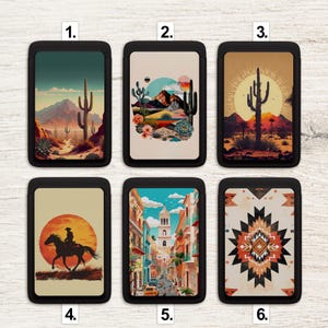 Portefeuille Wild West Cactus pour Magsafe, porte-cartes magnétique en cuir Texas Cowboy à coller pour iPhone 16 15 14 13 12 Pro Max Mini