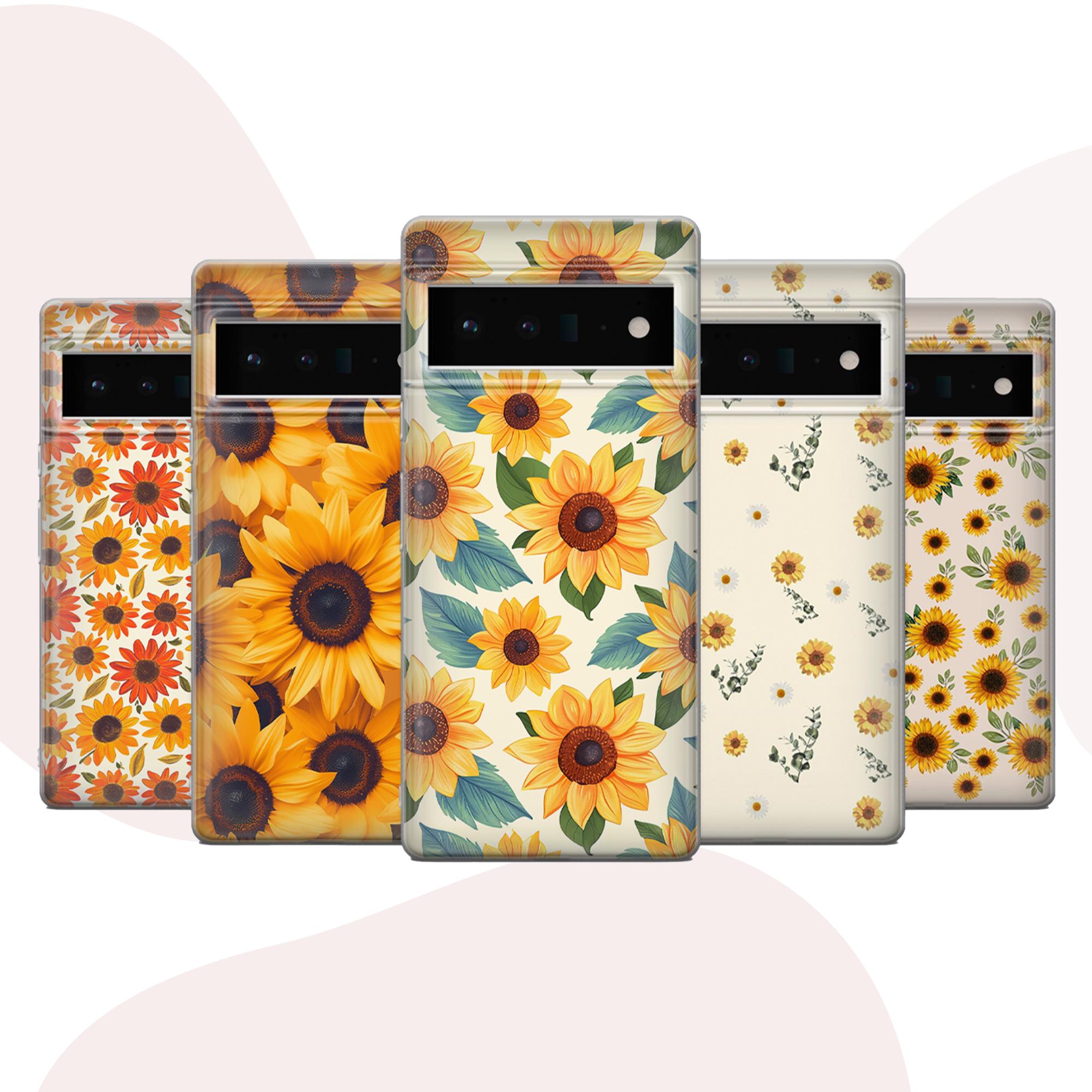 Sunflower Phone Case Floral Pattern Cover for iPhone 16 15, Google Pixel 9 8 , Samsung S25 S24, Huawei, OnePlus, Realme, Oppo, Vivo, Xiaomi