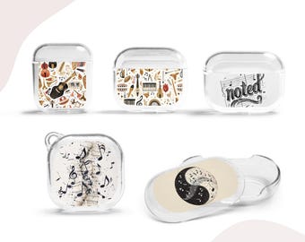 Music Airpods Case Vintage Musical instrument pattern Cover for Airpods Pro 4  3  2  1 Apple Beats Pro  Studio Buds Plus +  Buds 2 Live FE