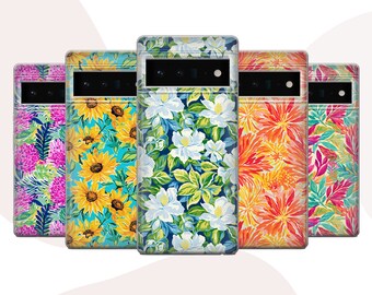 Vivid Flowers Phone Sunflower Floral Cover for iPhone 16 15 14 13 12 Pro 11 XR SE, Samsung S24 S23 S25 A56 5G S23 FE, Google Pixel 9 8A 7