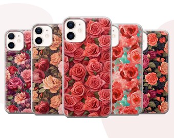 Vintage Rose Phone Case Floral Cover for iPhone 16 15 , Google Pixel 9 8 , Samsung S25 , Huawei, OnePlus, Realme, Oppo, Vivo, Xiaomi