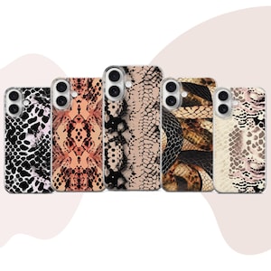 Custodia per telefono con motivo a pelle di serpente e cover in pitone per iPhone 17 16 15 14 Pro 11 XR SE, Samsung S24 S23 S25 A56 5G A15 S23 FE, Google Pixel 10 9 8 7