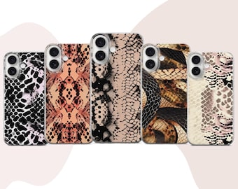 Ormskinnsskal till iPhone 18 Pro Max 17 16 15 14 Samsung S26 S25 Ultra A57 Pixel 11 10 Pro XL Python Djurtrycksfodral
