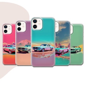 Coque pour téléphone portable Ford Mustang 1967 pour iPhone 16 15, Google Pixel 9 8, Samsung S25, Huawei, OnePlus, Realme, Oppo, Vivo, Xiaomi