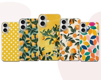 Citrus Lemon Phone Case Orange Cover for iPhone 17 16 15 14 Pro 11 XR SE, Samsung S24 S23 S25 A36 5G A15 S23 FE, Google Pixel 10 9 8 7