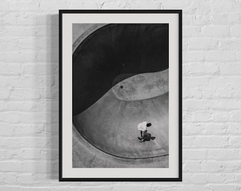 Skate Park Photography Print: Black and White Skate Art (UNFRAMED) - Gift for HIM