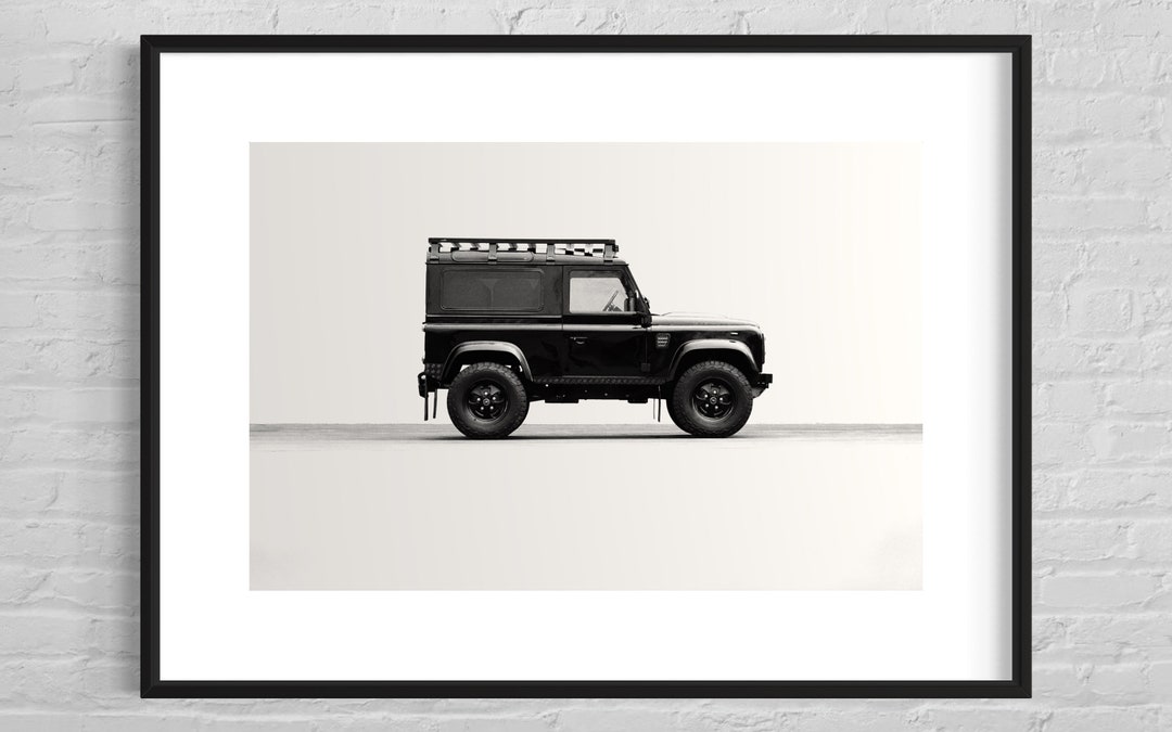 Land Rover Defender Print – Black and White Fine Art Poster (unframed ...
