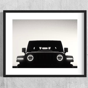 Jeep Wrangler 4x4 Black And White Film Print Poster Wall Art Decor UNFRAMED PRINT - Gift for Him
