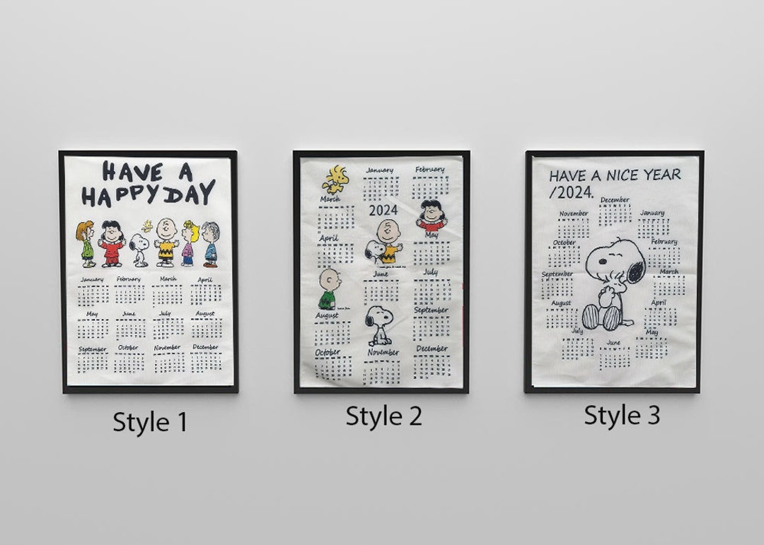 Sn0opy 2024 Calendar Anime Wall Hanging Calendar Decoration Stationery