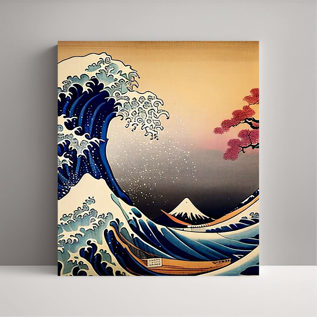 Japaneseinspired Wall Art 'the Great Wave off Etsy