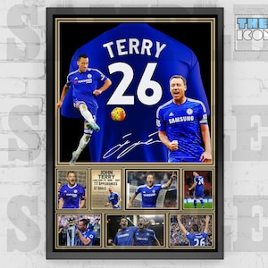 Chelsea FC Legend John Terry Football Shirt Back Print / Poster / Framed Memorabilia / Collectible / Signed