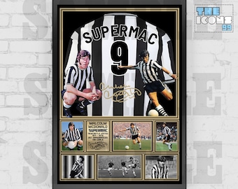 Malcolm 'Supermac' McDonald Newcastle United Shirt Back Print