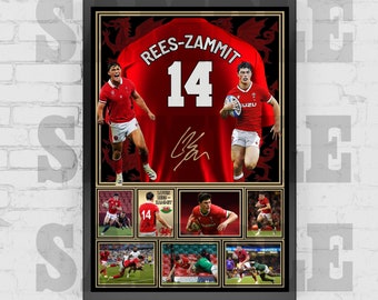 Louis Rees-Zammit Wales Rugby Icon Shirt Back Print / Poster / Framed Memorabilia / Collectible / Signed