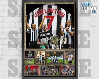 Newcastle United Icon Joelinton Football Shirt Back Print / Poster / Framed Memorabilia / Collectible / Signed