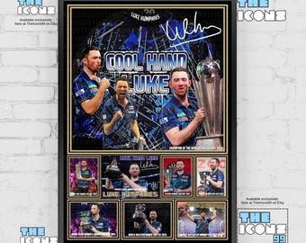 Luke Humphries 'Cool Hand Luke' Dart-affisch, signerade memorabilia