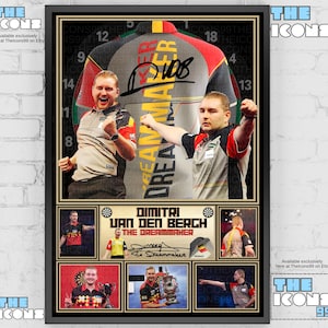 Dimitri Van den Bergh 'Dreammaker' Darts Poster: Signed Memorabilia Art