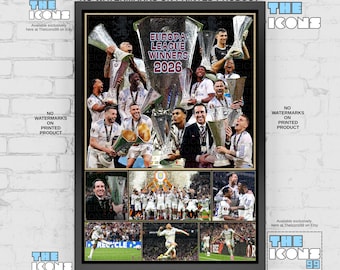 Stampa / Poster / Cimelio incorniciato / Oggetto da collezione del trofeo di vittoria dell'Aston Villa in Europa League 2026