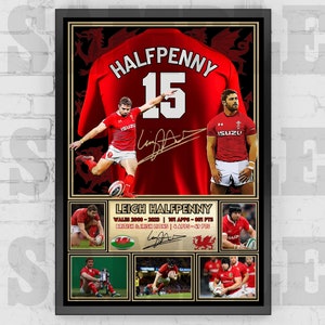 Leigh Halfpenny Wales Rugby Legend Shirt Back Print / Poster / Framed Memorabilia / Collectible / Signed