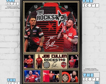 Joe Cullen 'Rockstar' Darts Icon Poster: Signed Memorabilia