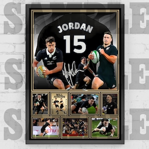 Will Jordan New Zealand All Blacks Rugby Icon Shirt Back Print / Poster / Framed Memorabilia / Collectible / Signed