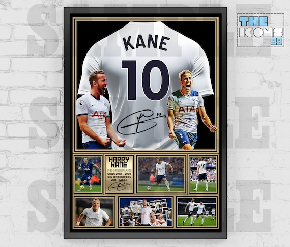 Spurs Tottenham Legend Harry Kane Football Shirt Back Print / Poster / Framed Memorabilia / Collectible / Signed