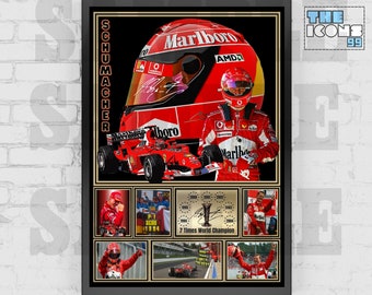 Michael Schumacher Formula 1 Legend Helmet F1 Print / Poster / Framed Memorabilia / Collectible / Signed