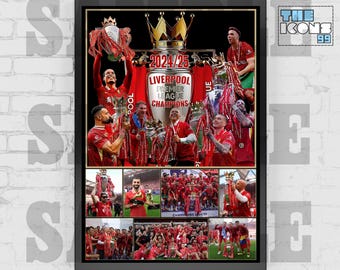 Liverpool FC Champions 2024_25 Shirt or Trophy Print / Poster / Framed Memorabilia / Collectible / Gift
