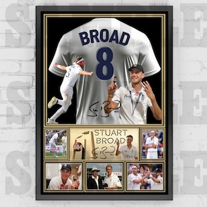 Stuart Broad England Cricket Legend Shirt Back Print / Poster / Framed Memorabilia / Collectible / Signed