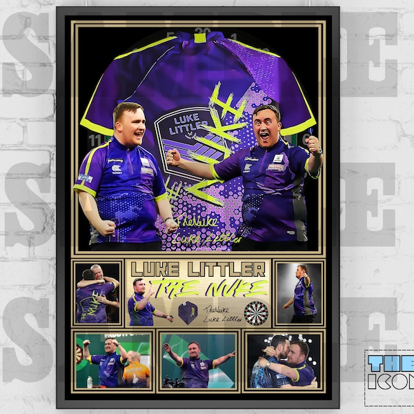 Luke The Nuke Littler Darts Icon Shirt Back Print / Poster / Framed Memorabilia / Collectible / Signed