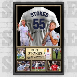 Ben Stokes England Cricket Legend Shirt Back Print / Poster / Framed Memorabilia / Collectible / Signed