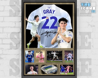 Leeds United Icon Archie Gray Football Shirt Back Print LUFC / Poster / Framed Memorabilia / Collectible / Signed