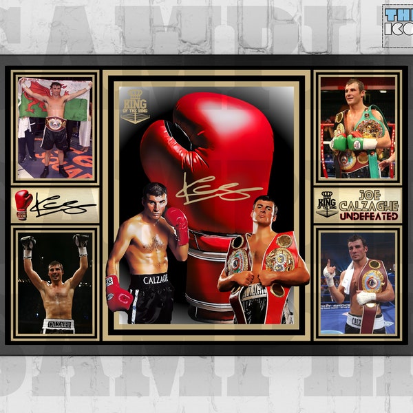 Joe Calzaghe Boxing Legend Boxing Glove Print / Poster / Framed Memorabilia / Collectible / Signed