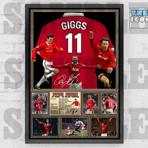 Man United Legend Ryan Giggs Football Shirt Back Print / Poster / Framed Memorabilia / Collectible / Signed