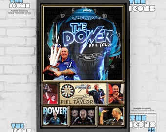 Phil 'The Power' Taylor Darts Legend Poster: Signed Memorabilia