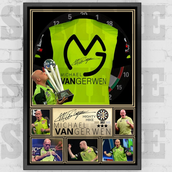 Michael van Gerwyn, Mvg Darts Legend Shirt Back Print / Poster / Framed Memorabilia / Collectible / Signed