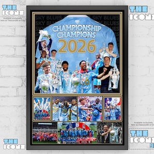 Coventry City Championship Champions 2026 Football Poster