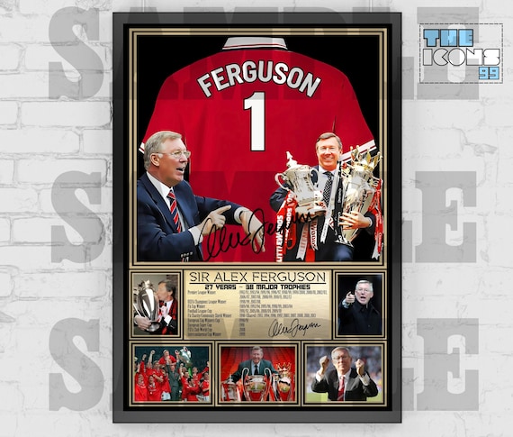 Sir Alex Ferguson Poster: Man United Legend, Signed Reprint