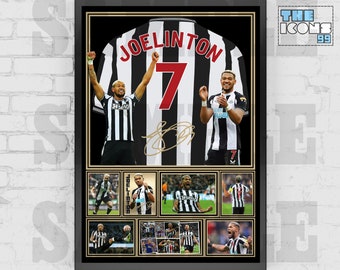 Newcastle United Icon Joelinton Football Shirt Back Print / Poster / Framed Memorabilia / Collectible / Signed