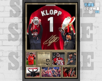 Liverpool FC Legend Jurgen Klopp Football Shirt Back Print / Poster / Framed Memorabilia / Collectible / Signed