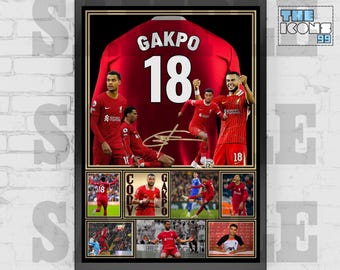 Liverpool FC Icon CODY GAKPO Football Shirt Back Print / Poster / Framed Memorabilia / Collectible / Signed