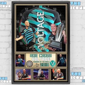 Rob Cross 'Voltage' dartsposter: gesigneerde memorabilia-kunstafdruk