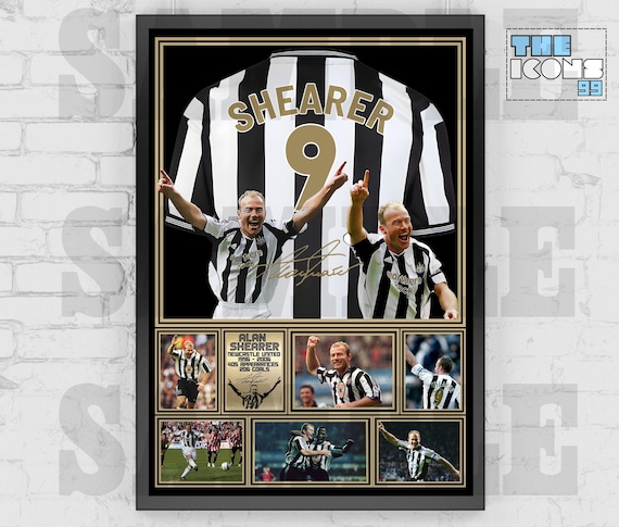 Buy Newcastle United Legend Alan Shearer Football Shirt Back Print Poster Framed Memorabilia Collectible Signed Online in India Etsy