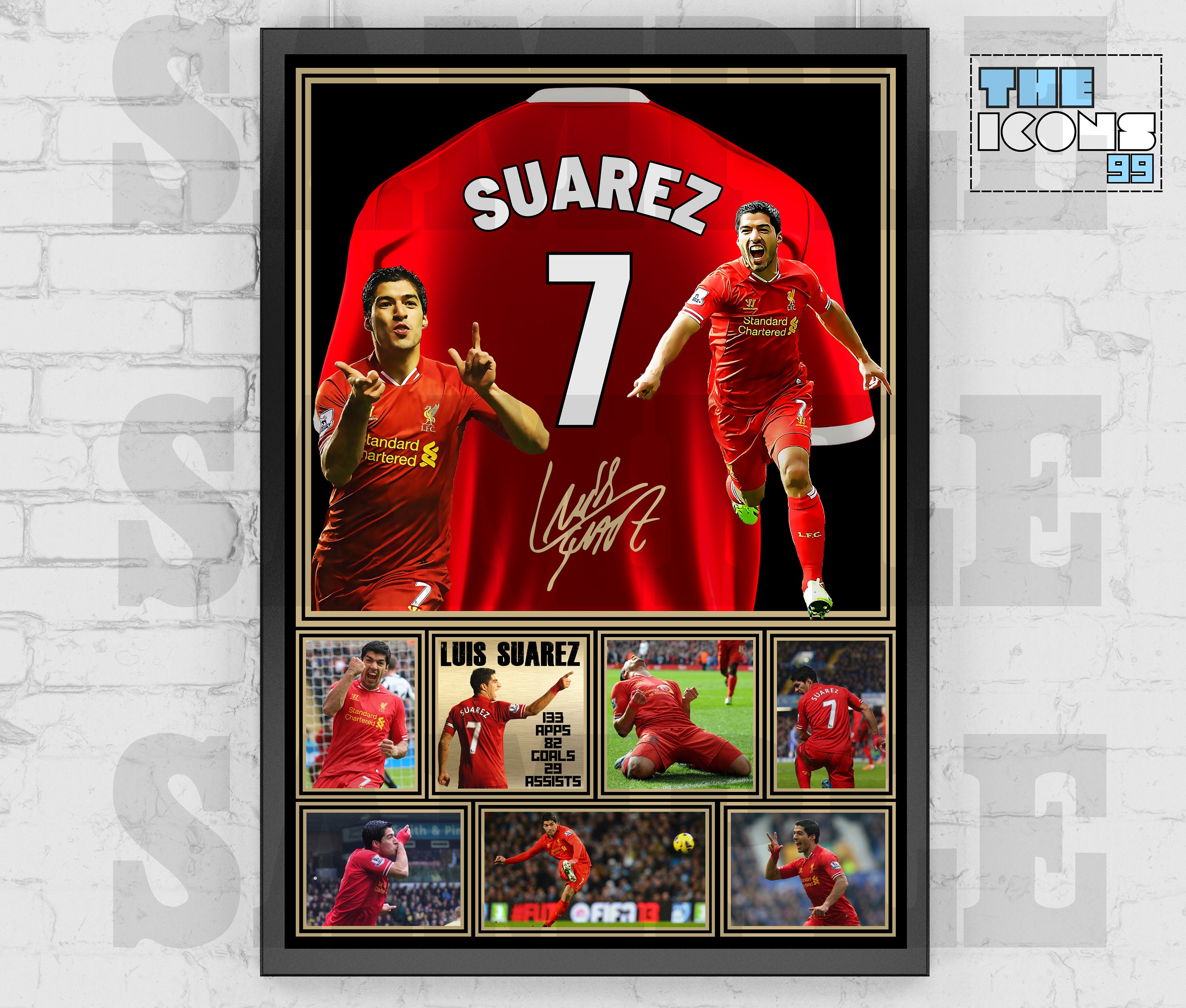 Impresión trasera de la camiseta de fútbol del ícono del Liverpool