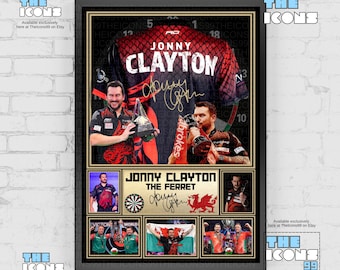 Jonny Clayton The Ferret Darts Icon Shirt Back Print / Poster / Framed Memorabilia / Collectible / Signed