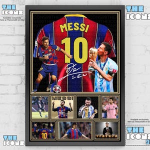 Lionel Messi Barcelona Football Shirt Back Wall Art Print / Poster / Framed Memorabilia / Collectible / Signed