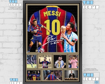 Lionel Messi Barcelona Football Shirt Back Wall Art Print / Poster / Framed Memorabilia / Collectible / Signed